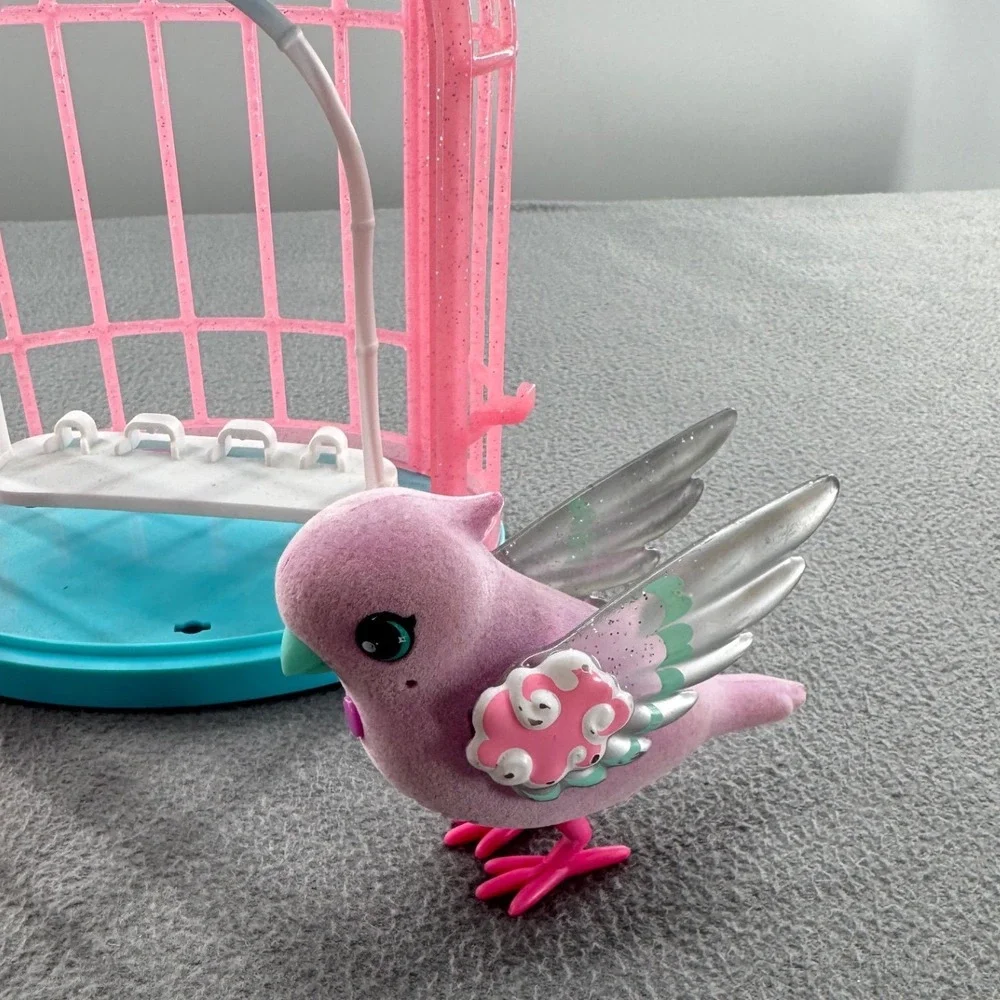 Little Live Pets Bird Cage Toy Kid Teal Interactive Flocked imaginative pretend